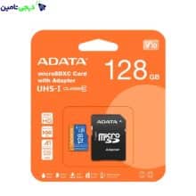 کارت حافظه 128 گیگابایت ای دیتا مدل ADATA MICRO SDXC UHS-I V۱۰ R۱۰۰W۲۵+ADP ۱۲۸G